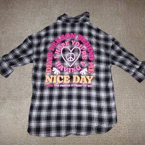 JUSTICE PLAID NICE DAY SHIRT AND LEGGINGS SZ M 10
